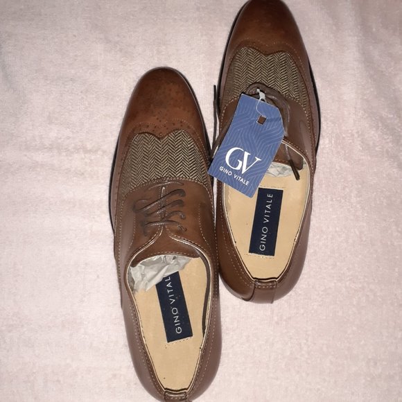 GINO VITAL - GV - Men's Wing Tip Brogue Two Tone Dress Shoes - NEVER WORN - Picture 7 of 9